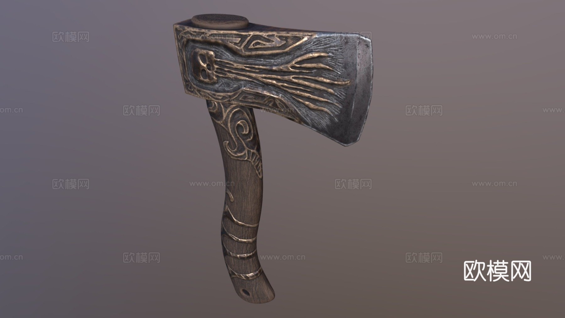 诅咒财宝手斧3d模型下载（渲染图1）
