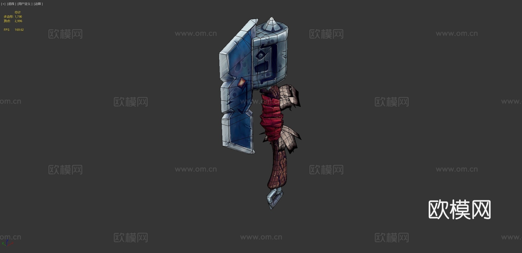 手绘战斧3d模型下载（渲染图4）