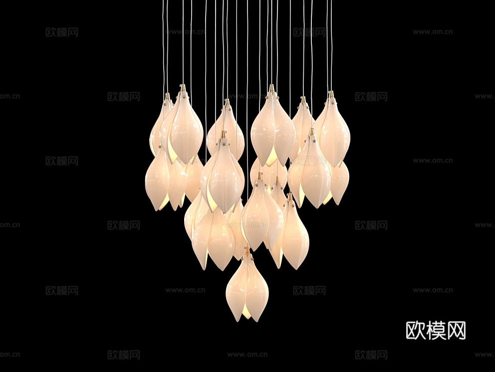 Cloyd 吸顶灯 花朵吊灯3d模型下载（渲染图4）