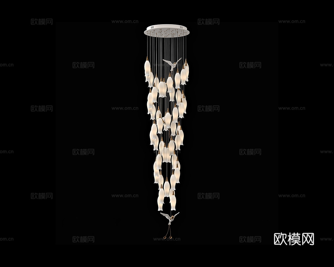 Cloyd 吸顶吊灯3d模型下载（渲染图1）