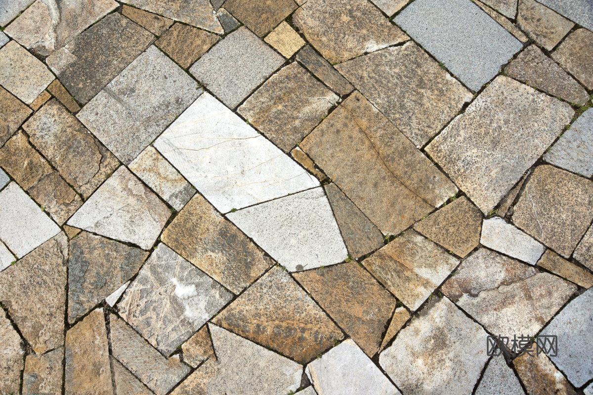 不规则多边形干垒石，自然毛石肌理36