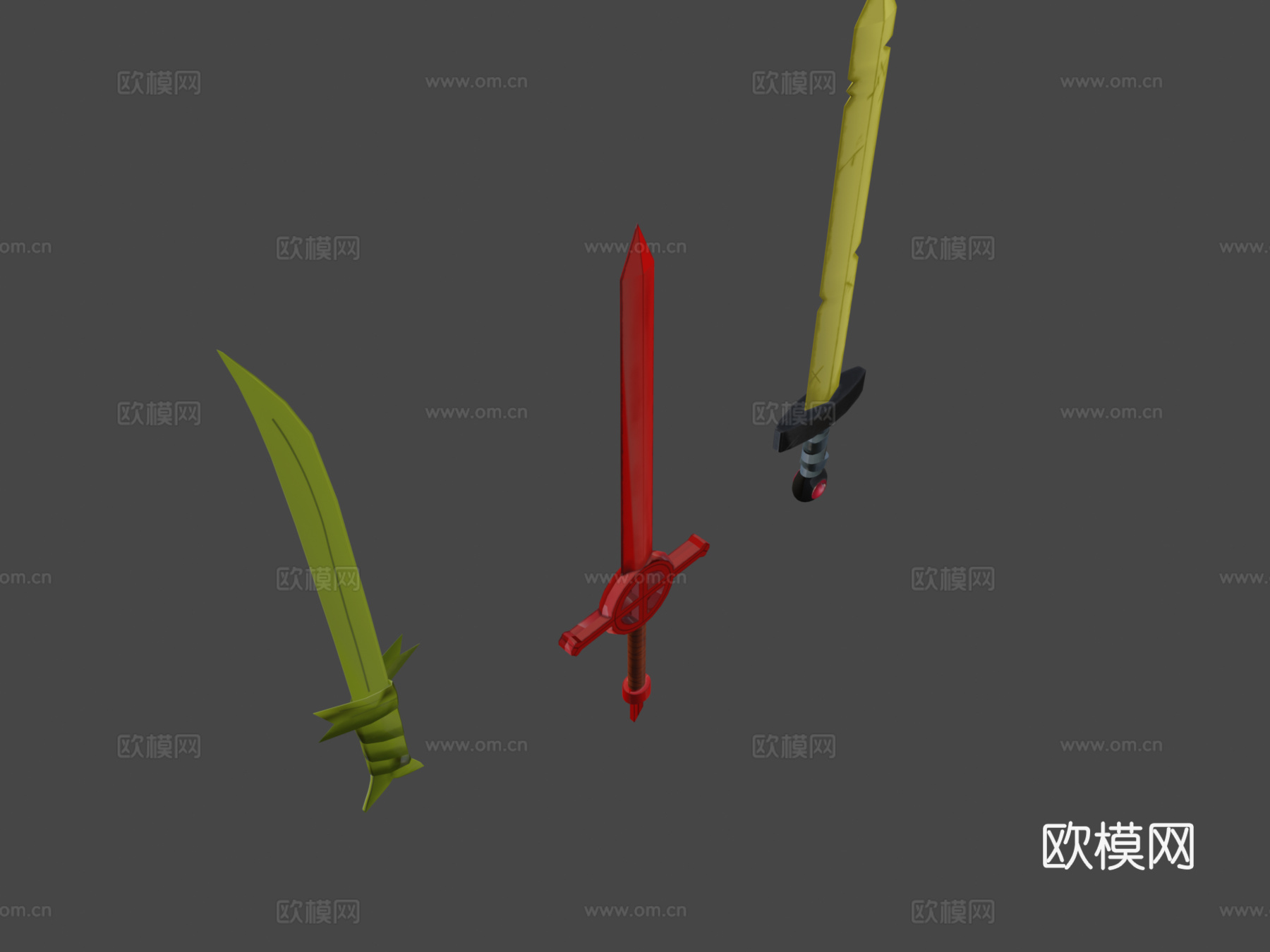 芬恩剑套装1号3d模型下载（渲染图1）