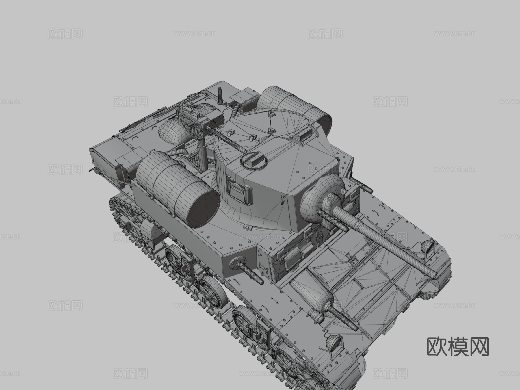 M3A1轻型坦克死亡地狱与毁灭3d模型下载（渲染图3）