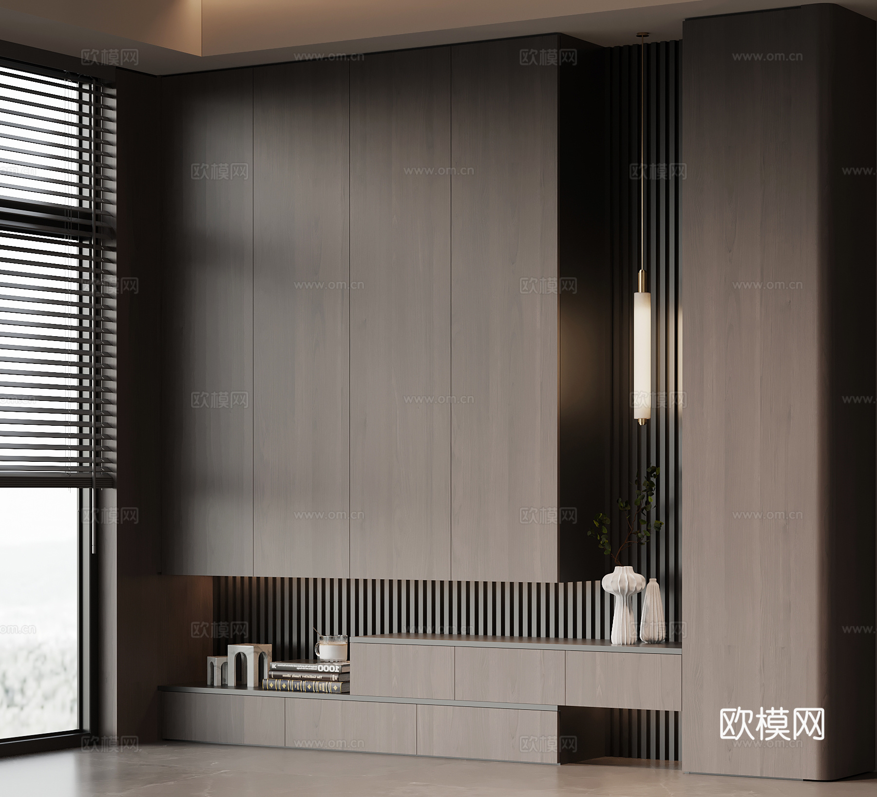 现代意式鞋柜 玄关柜su模型