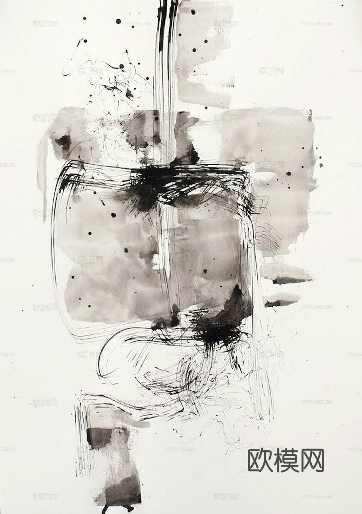 中式新中式挂画壁画水墨字画山水花鸟背景墙壁纸装饰画抽象画油画下载