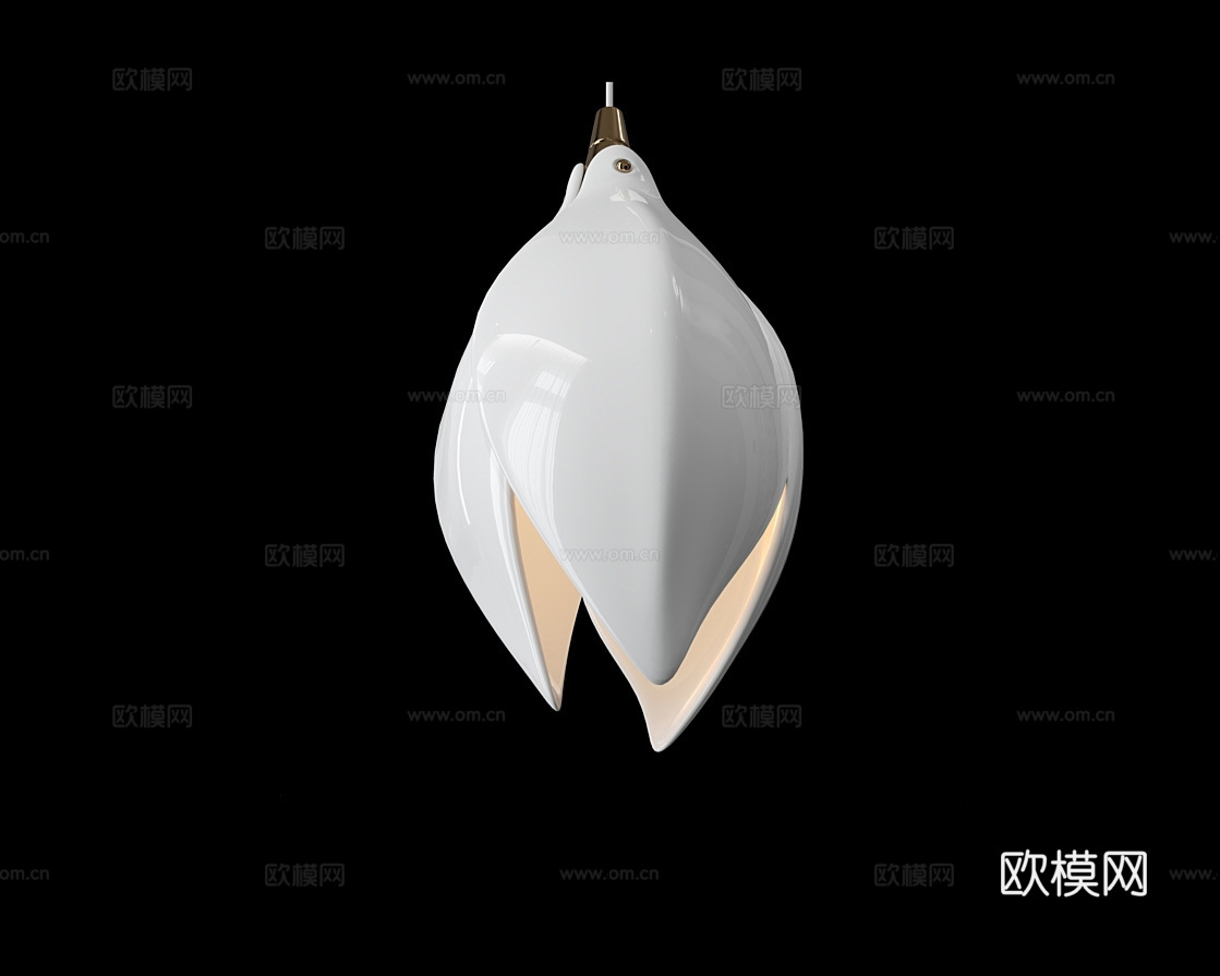 Cloyd 轻奢花苞吊灯3d模型下载（渲染图3）