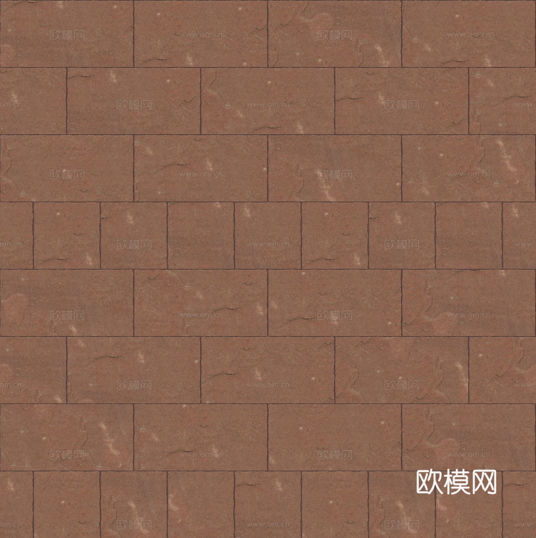 暗红色红色砂岩石板-宽窄间隔错缝1