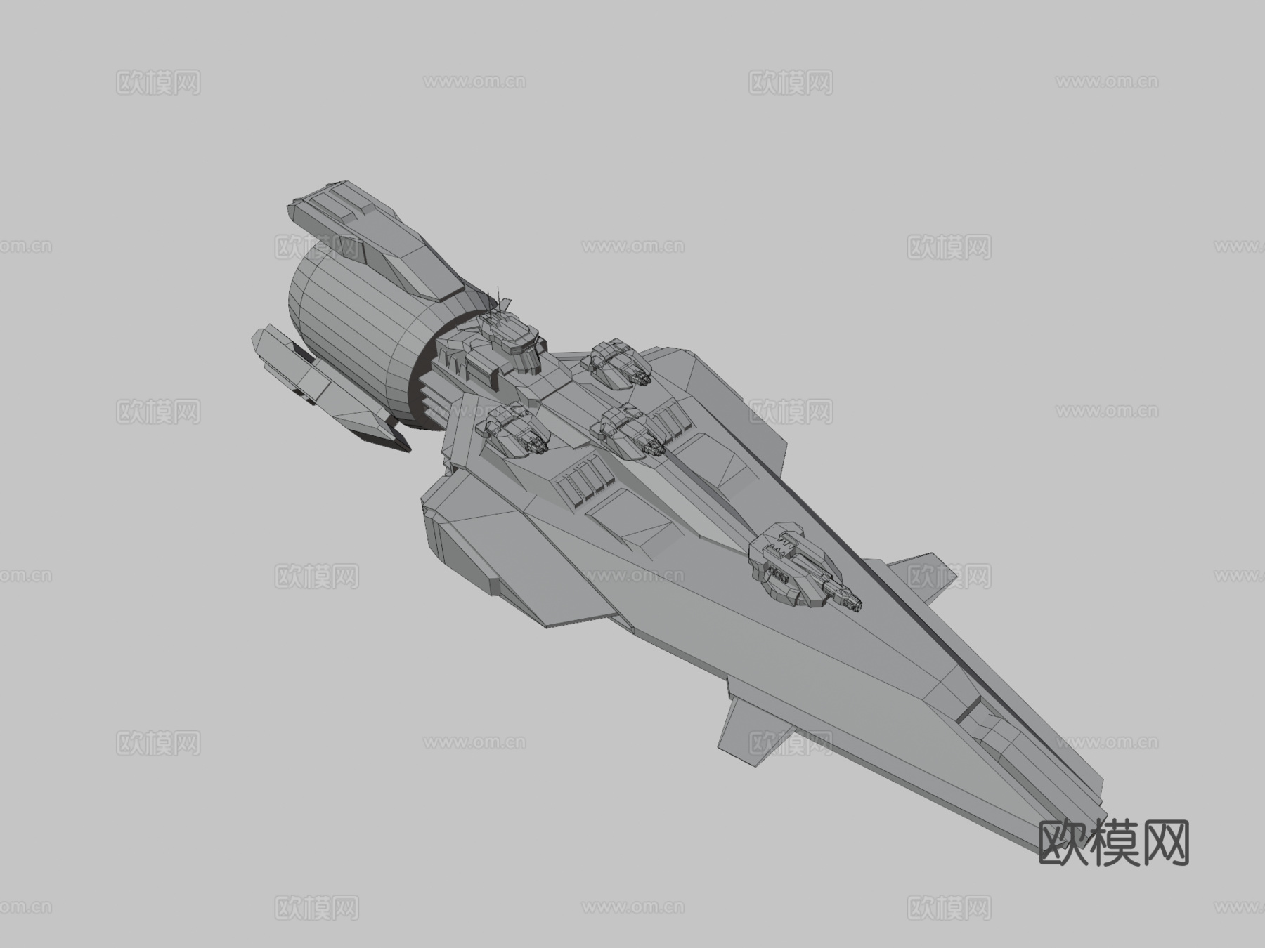 科幻轻型护卫舰水牛3d模型下载（渲染图3）