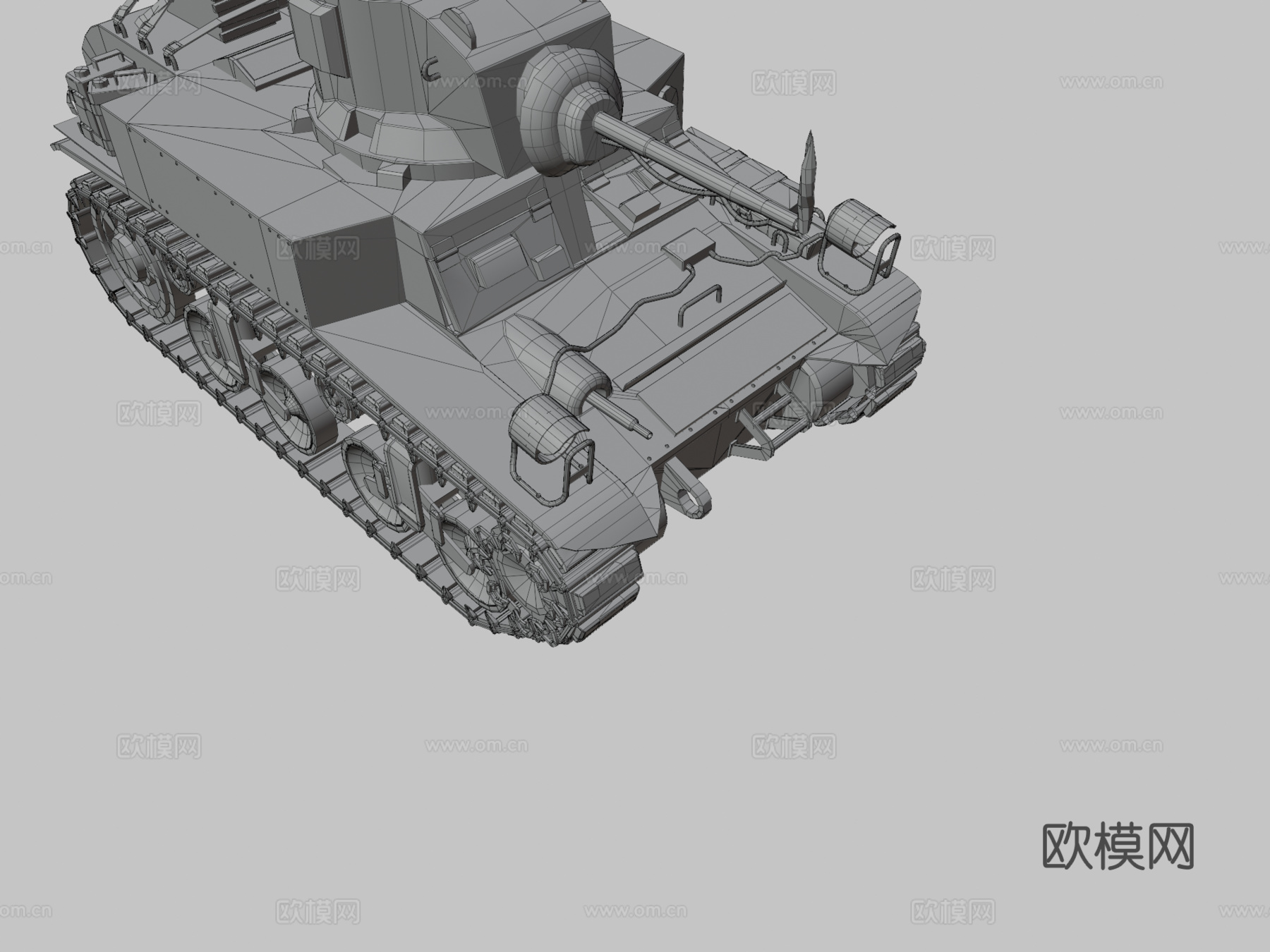 斯图亚特M1坦克3d模型下载（渲染图3）