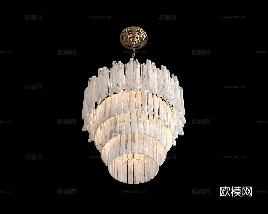 Cloyd 轻奢吊灯3d模型下载（渲染图3）
