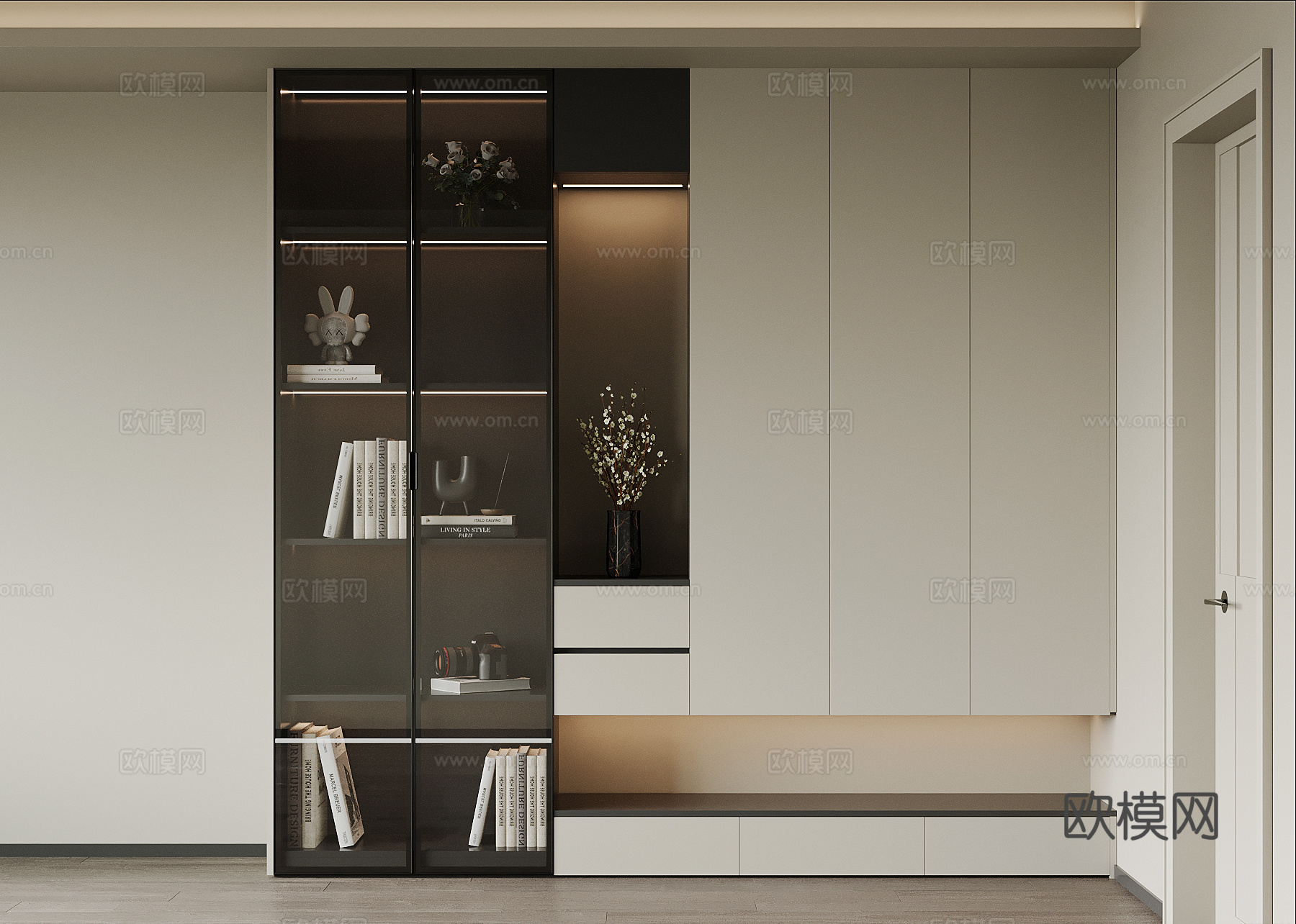 现代玄关柜 装饰柜su模型