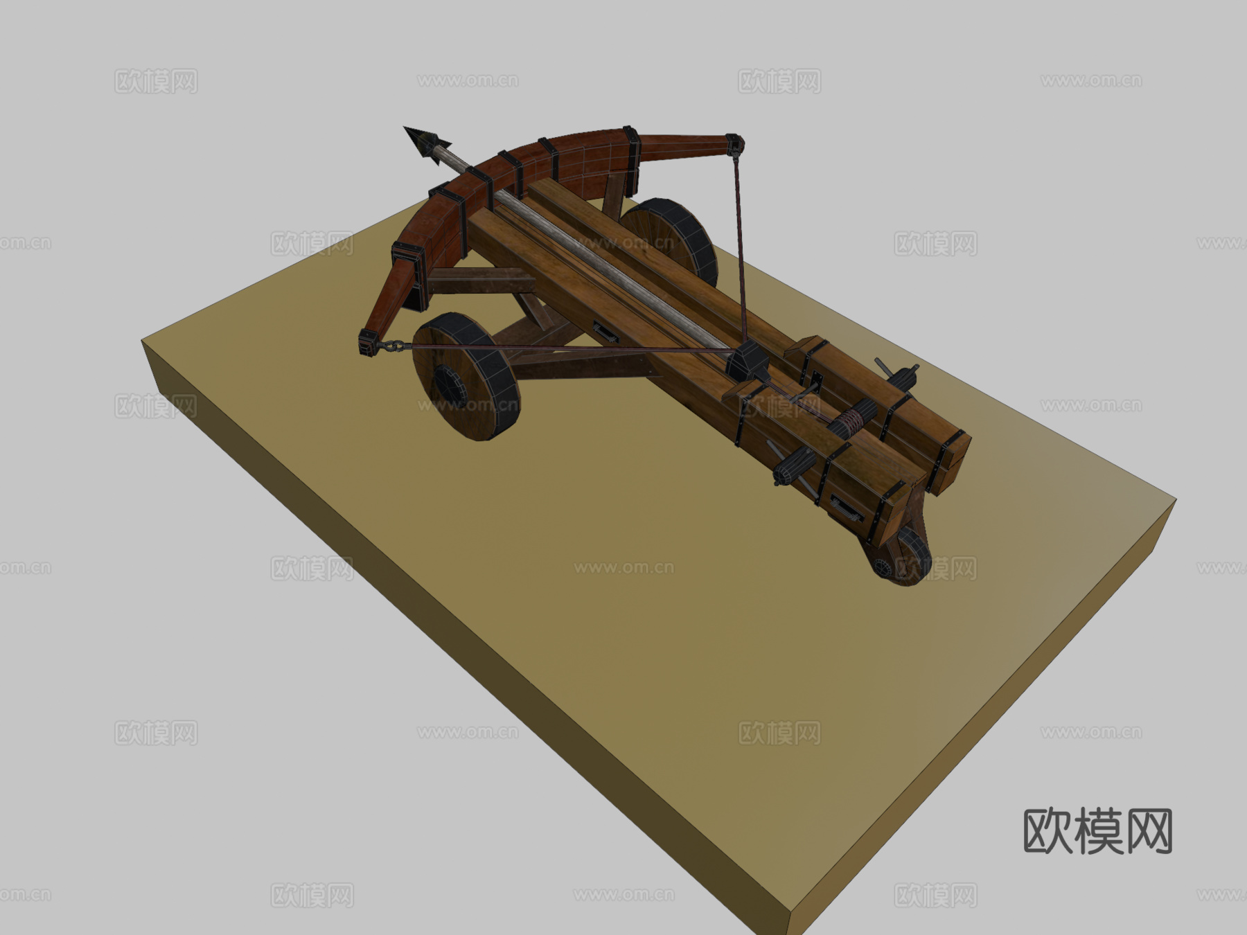 弩炮3d模型下载（渲染图2）