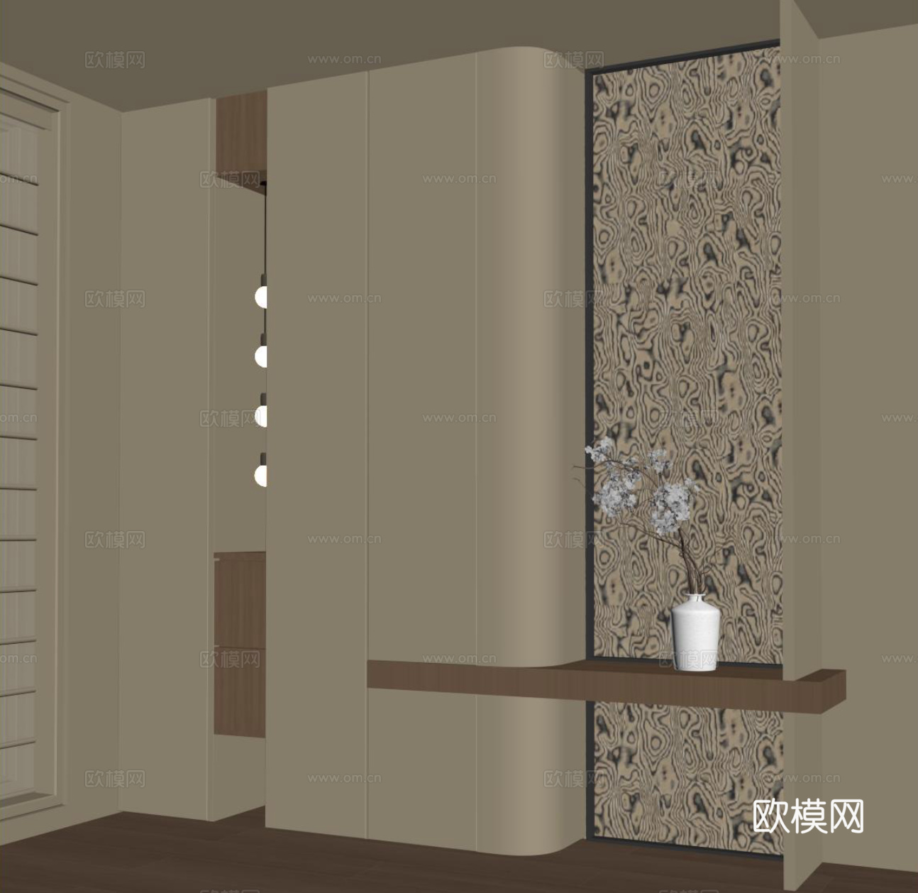 现代玄关鞋柜su模型