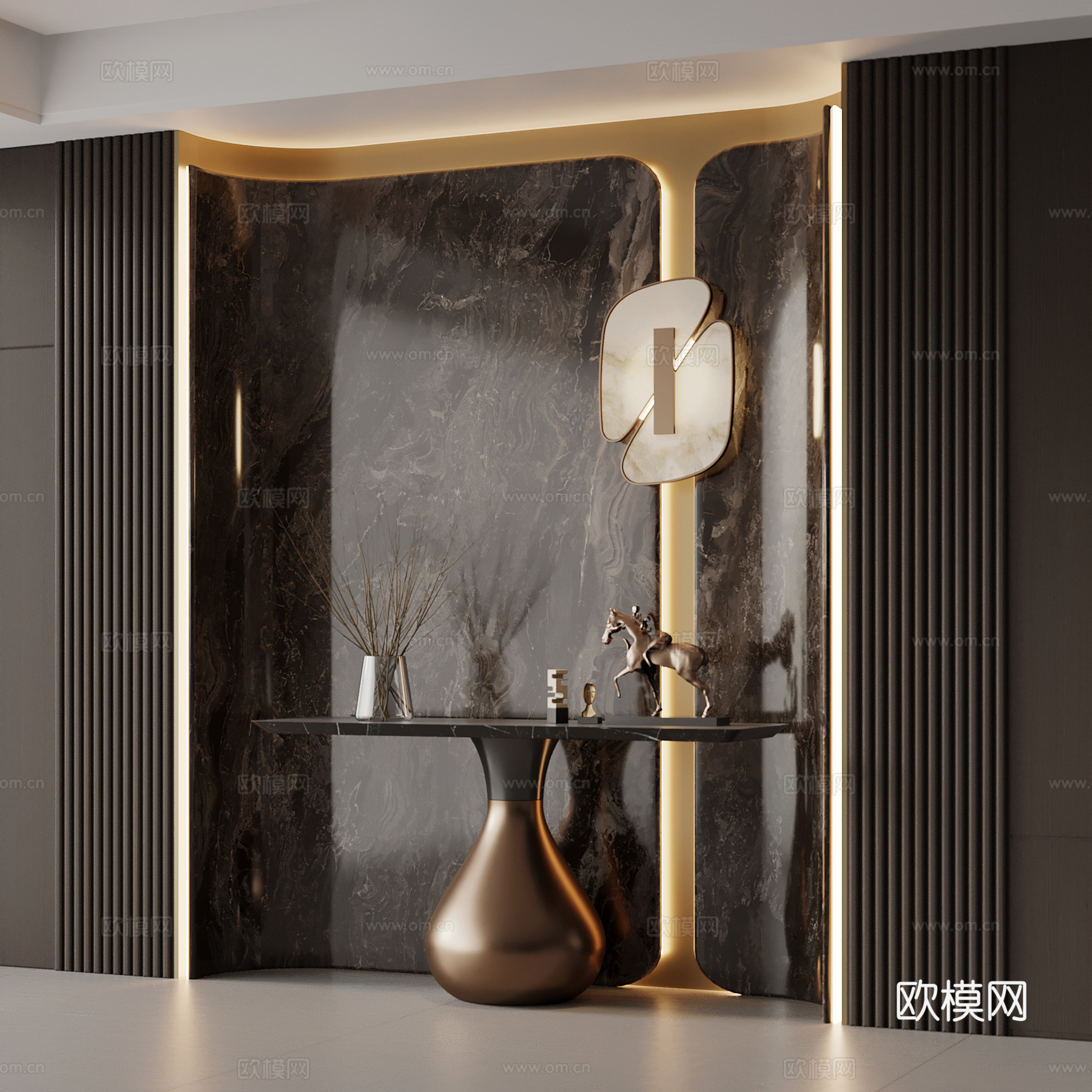 现代玄关 条案 边几3d模型下载