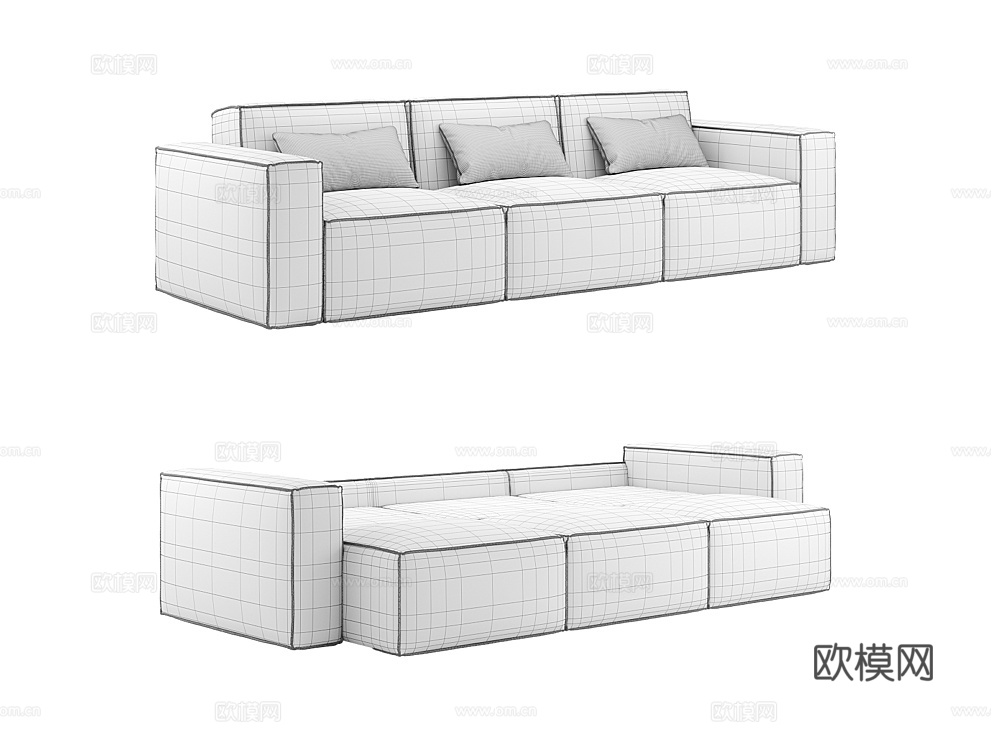 MEBELFORM 三人沙发 沙发床3d模型下载（渲染图5）
