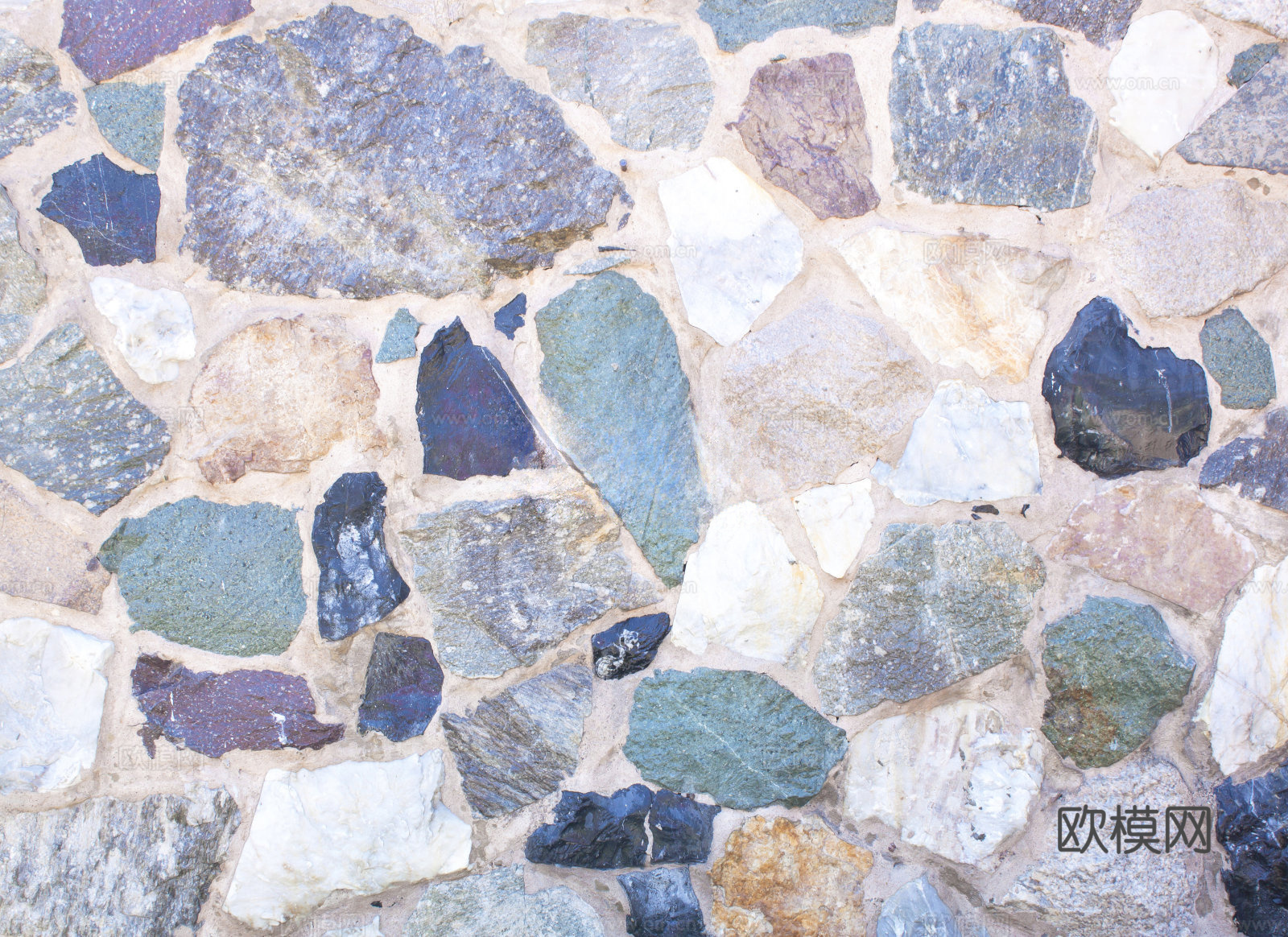 不规则多边形干垒石，自然毛石肌理33