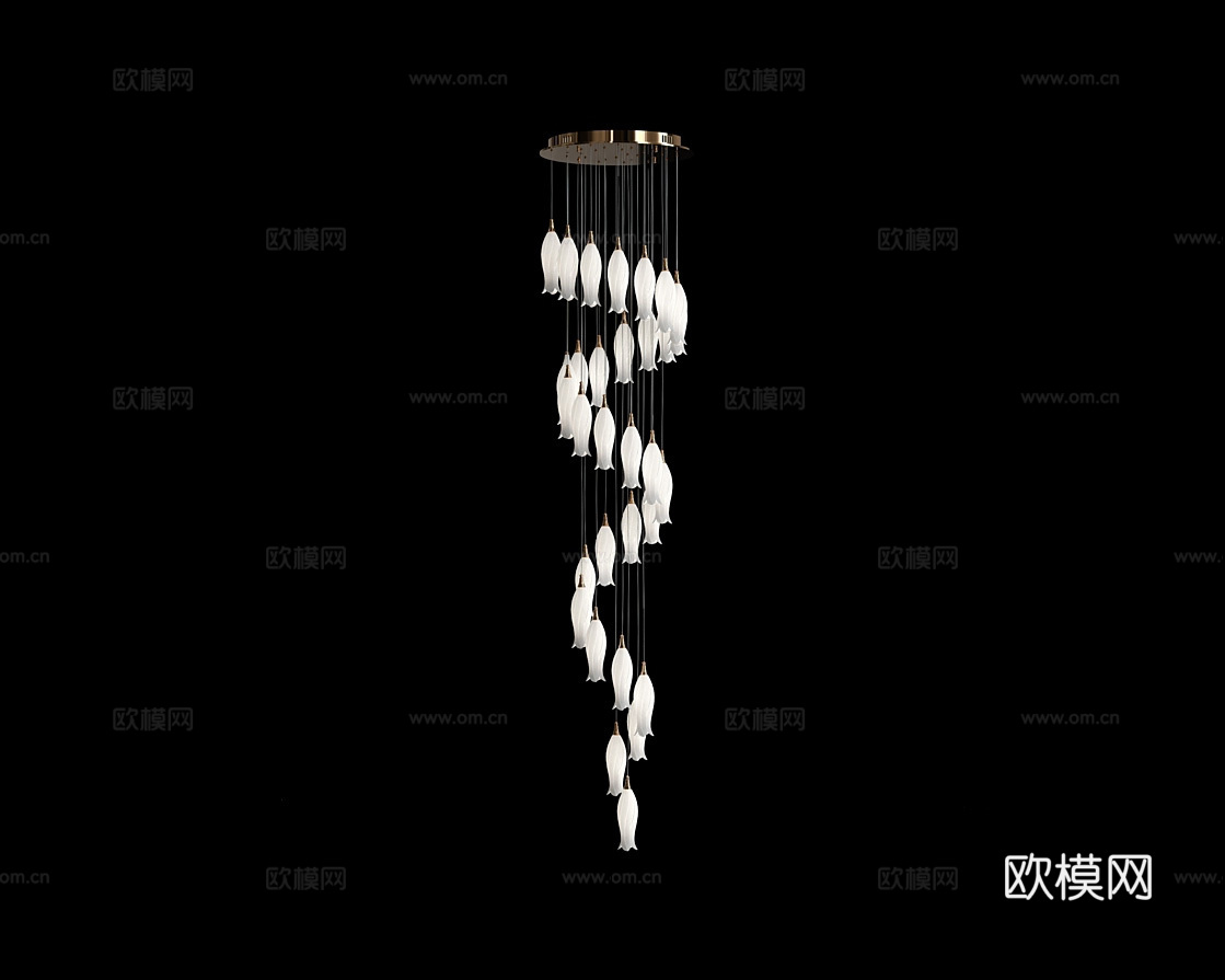 Cloyd 轻奢装饰灯 吸顶灯3d模型下载（渲染图2）