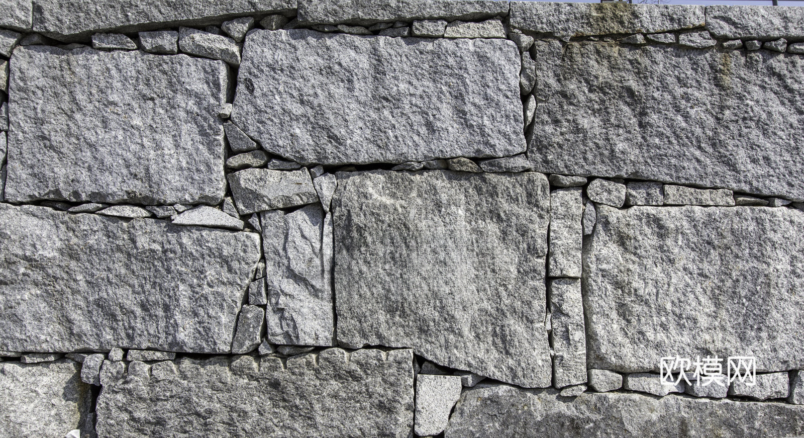 规则自然形态干垒石，毛石墙面56