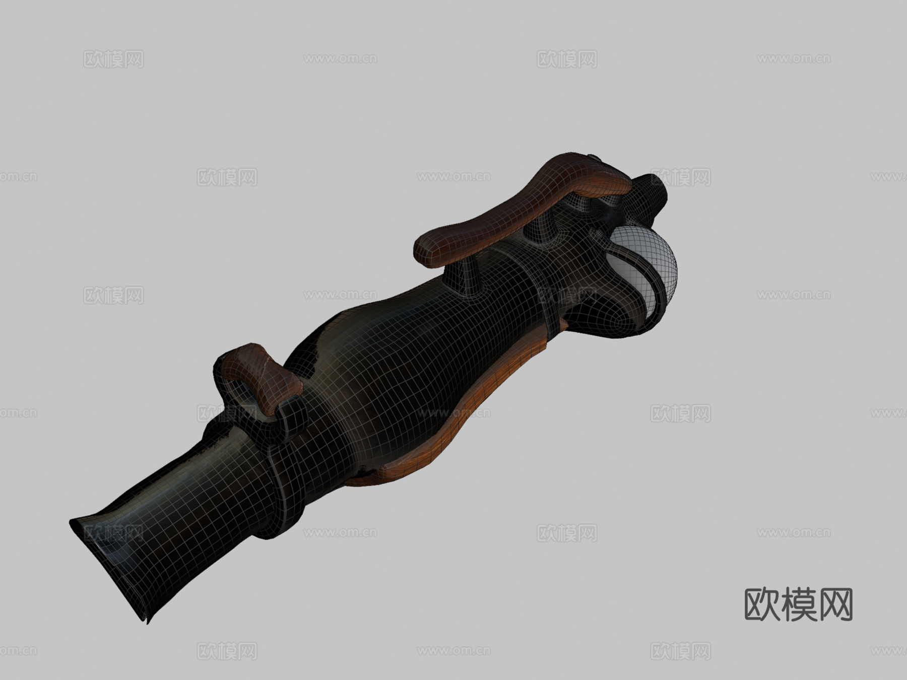 耕作加农炮3d模型下载（渲染图2）