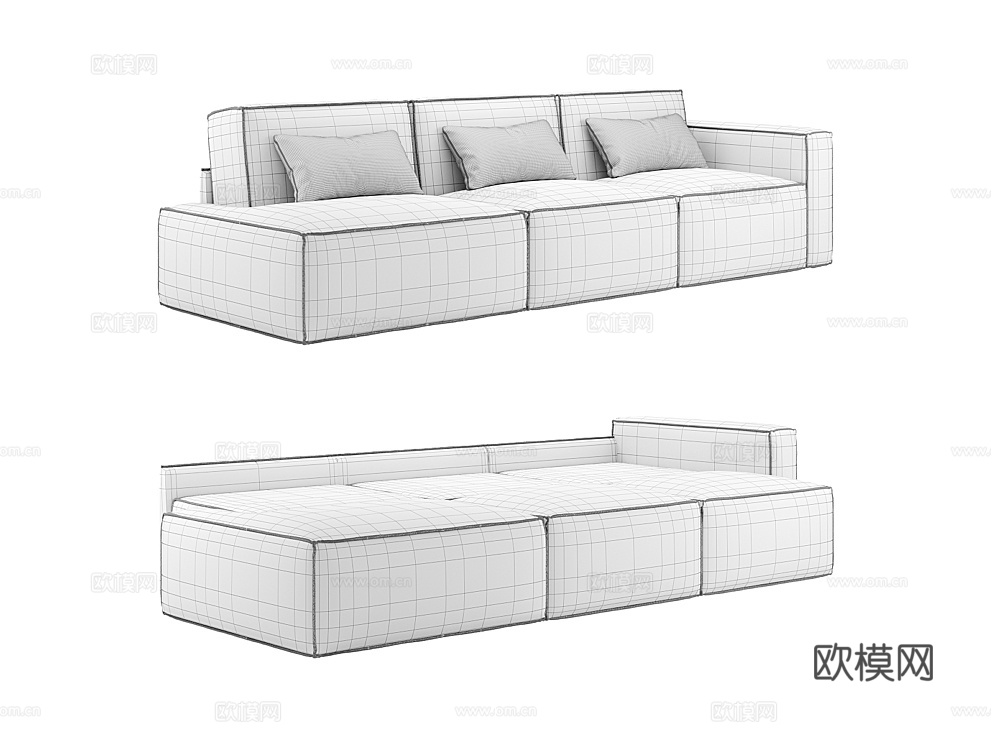 MEBELFORM 三人沙发 沙发床3d模型下载（渲染图2）