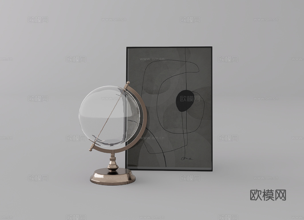 摆件组合su模型