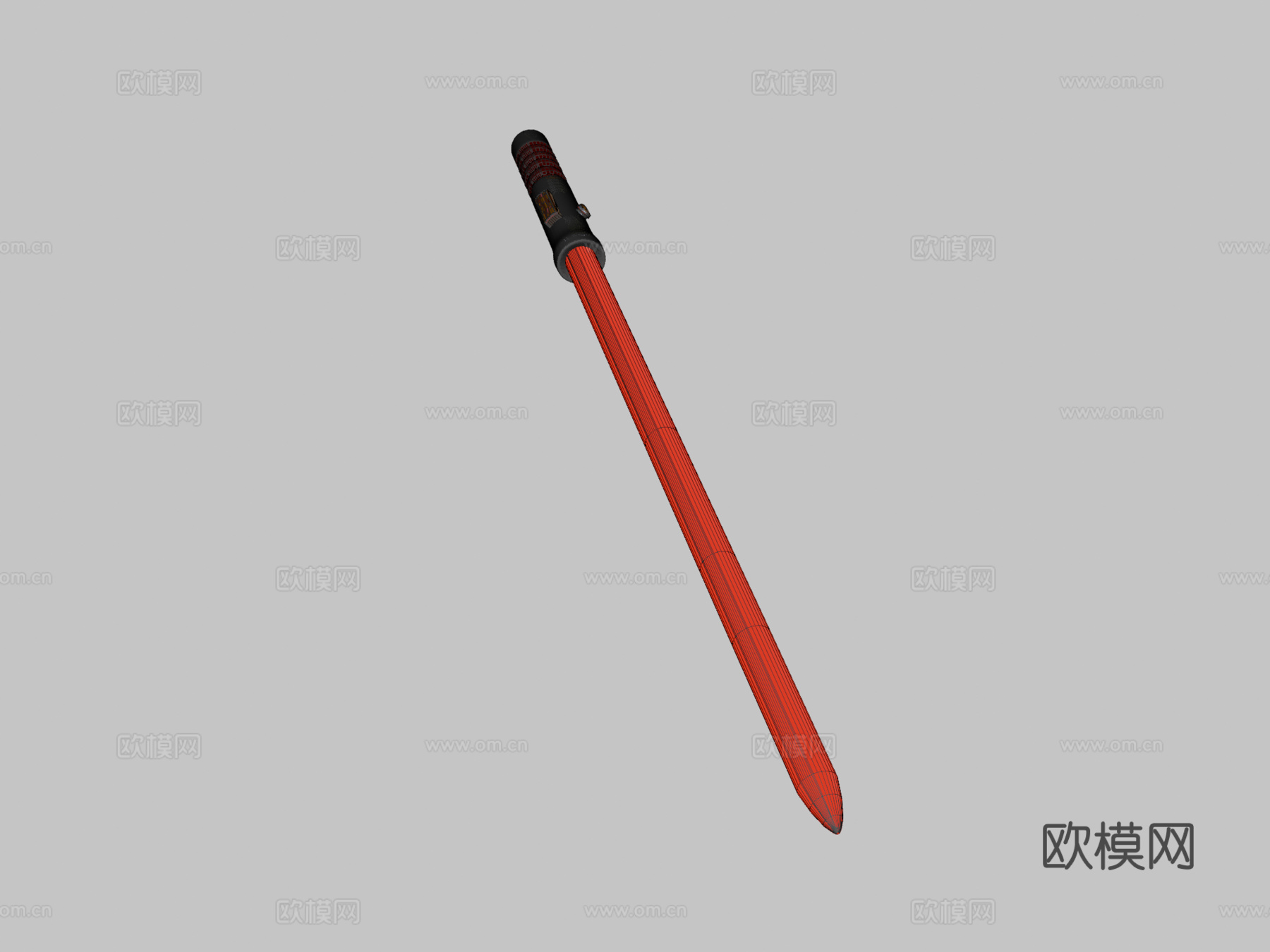 红色光剑3d模型下载（渲染图2）