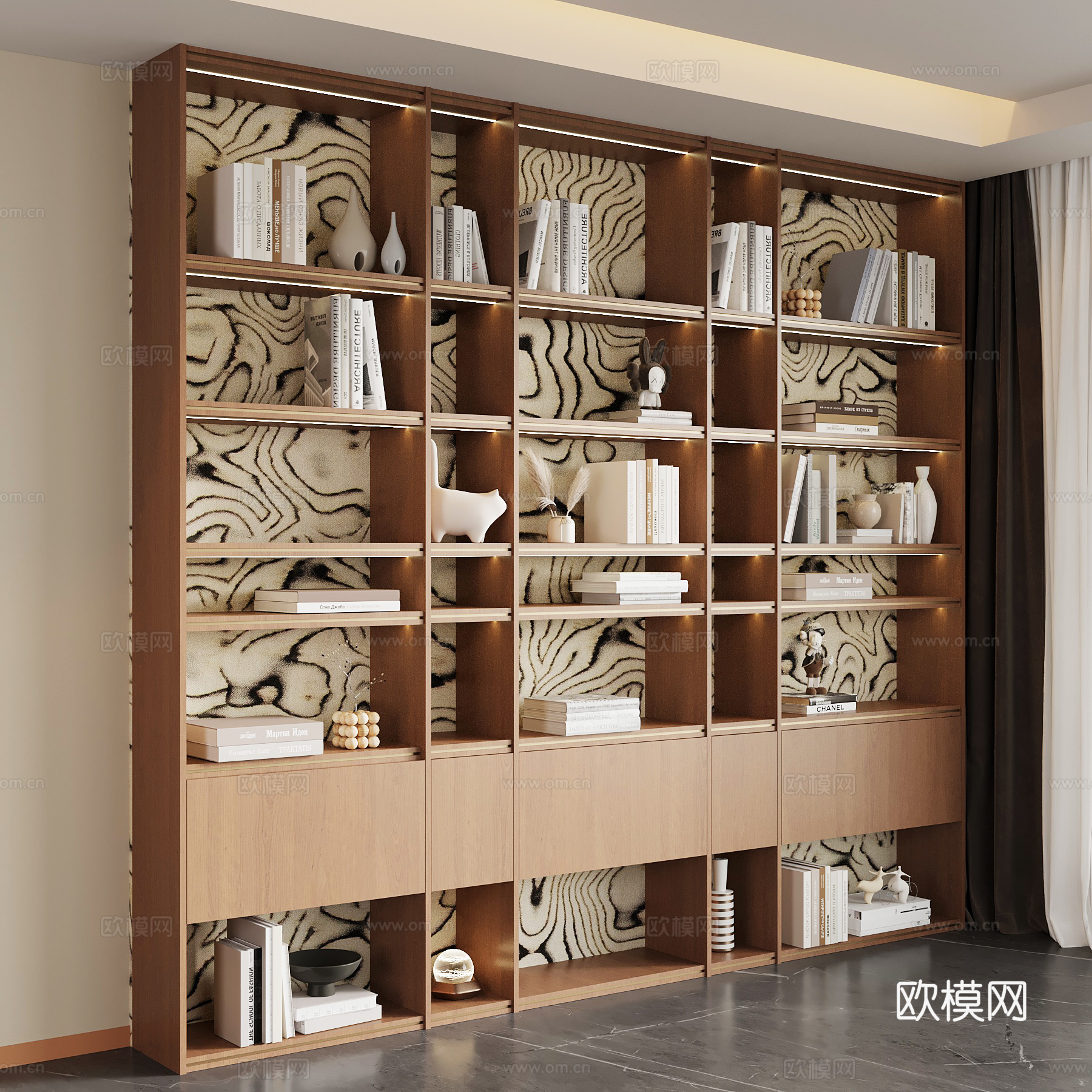 中古书柜 书架su模型