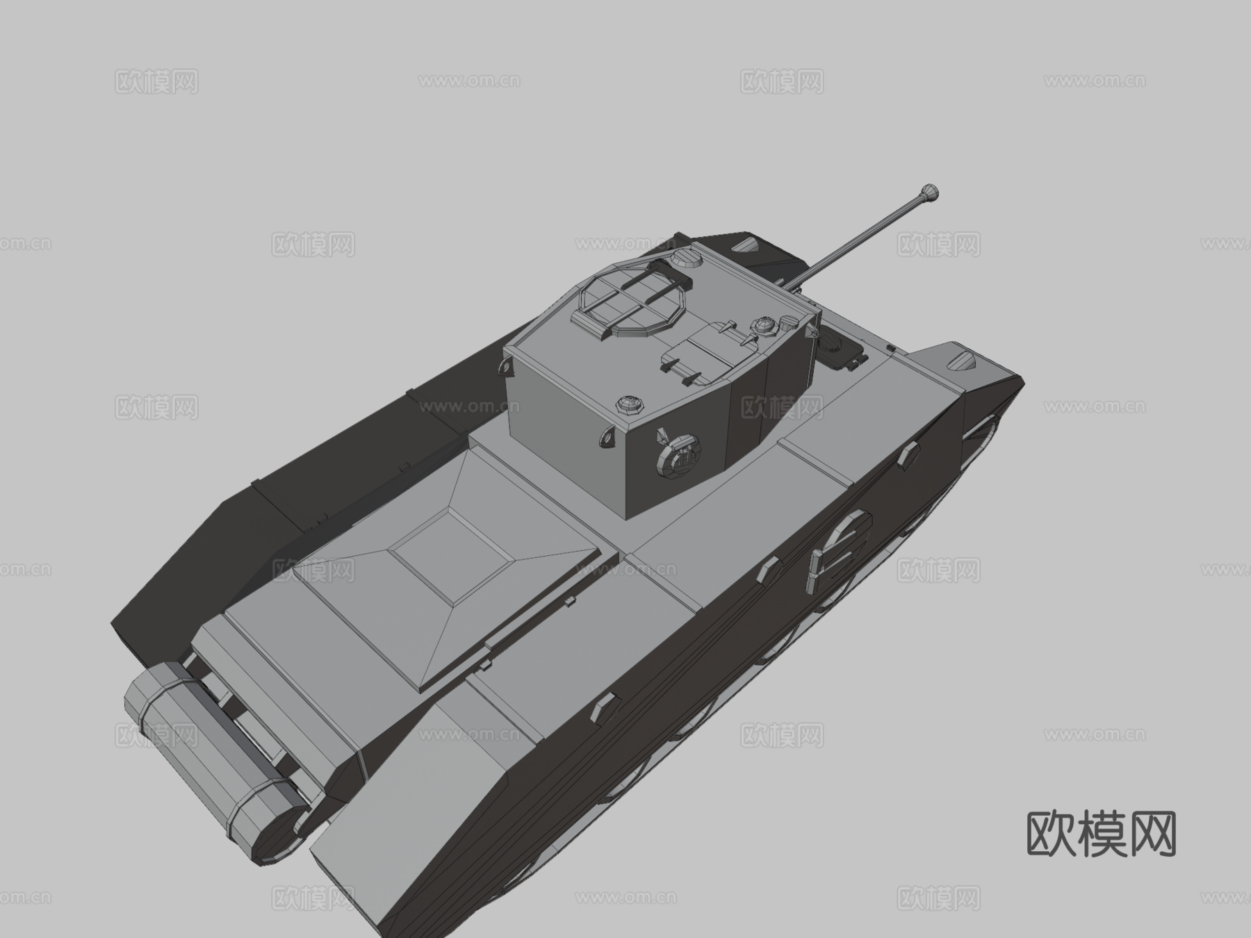 A33卓越者坦克3d模型下载（渲染图3）