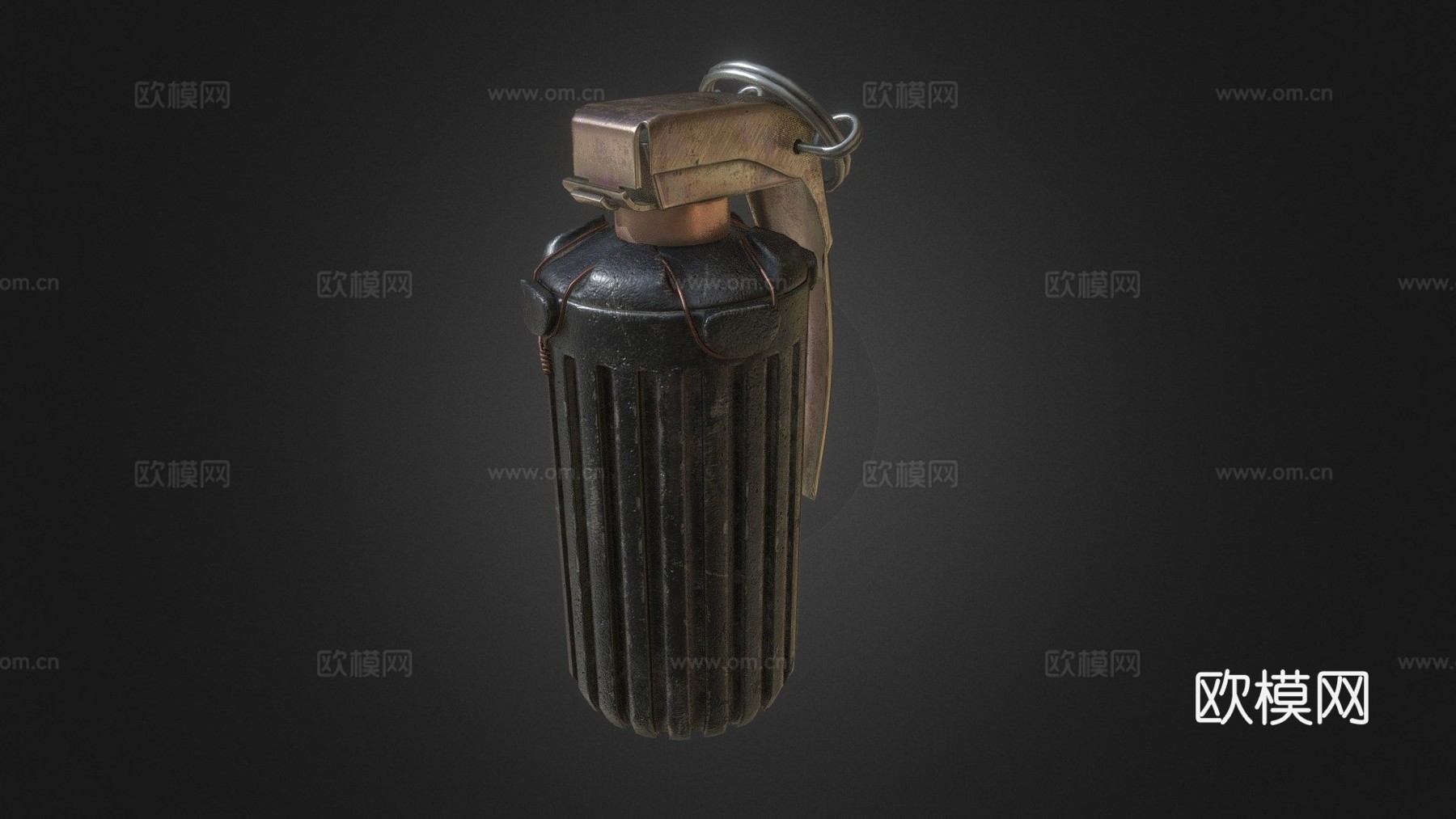 M43破片手榴弹3d模型下载（渲染图1）