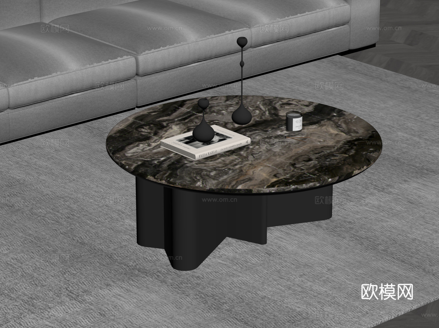 现代意式茶几 意式极简茶几su模型