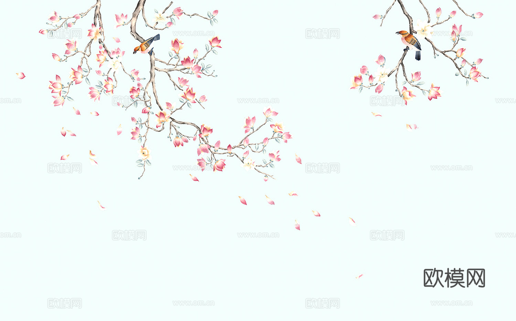 中式新中式挂画壁画水墨字画山水花鸟背景墙壁纸装饰画抽象画油画下载