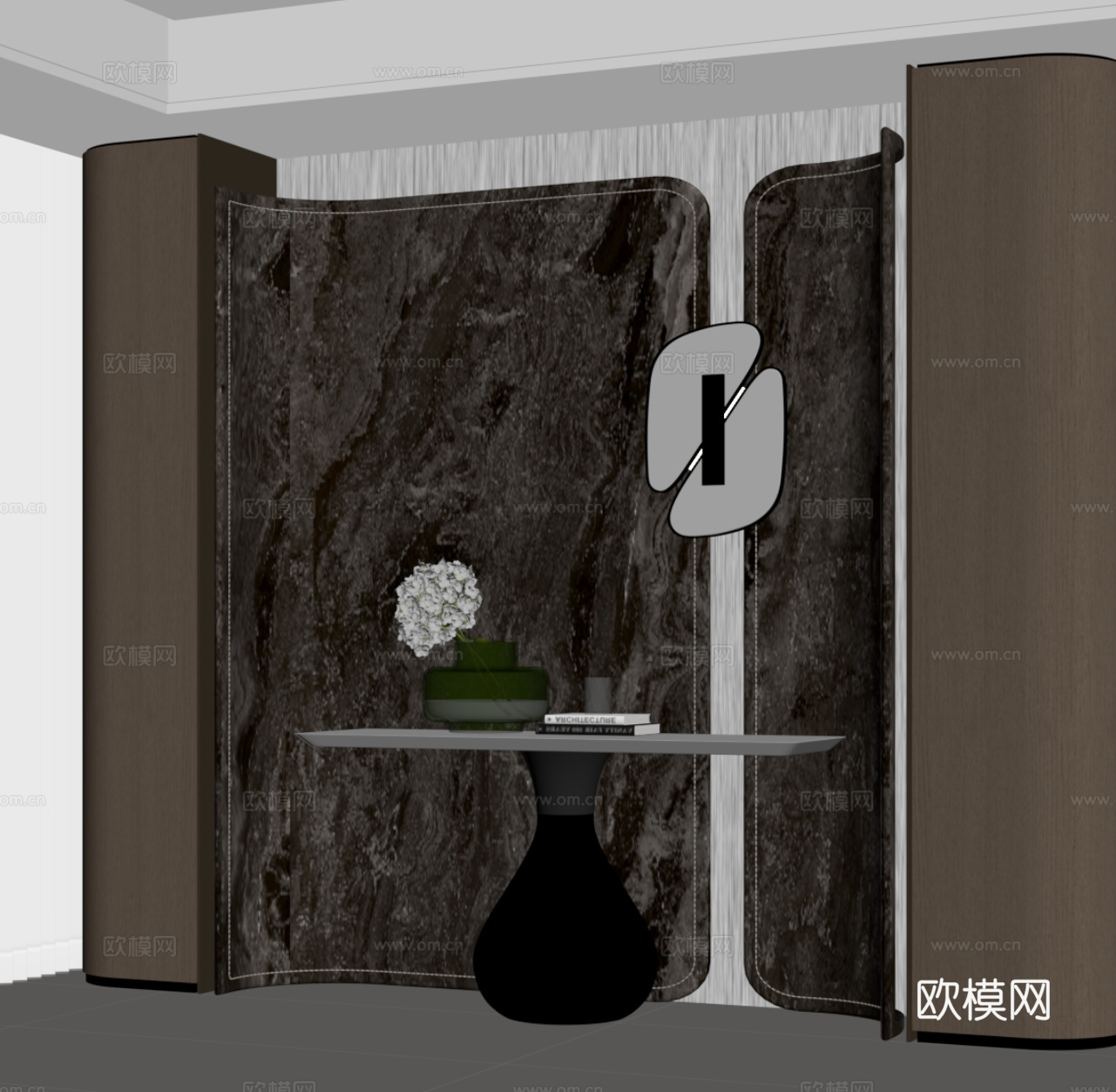 现代玄关 边柜 端景柜su模型