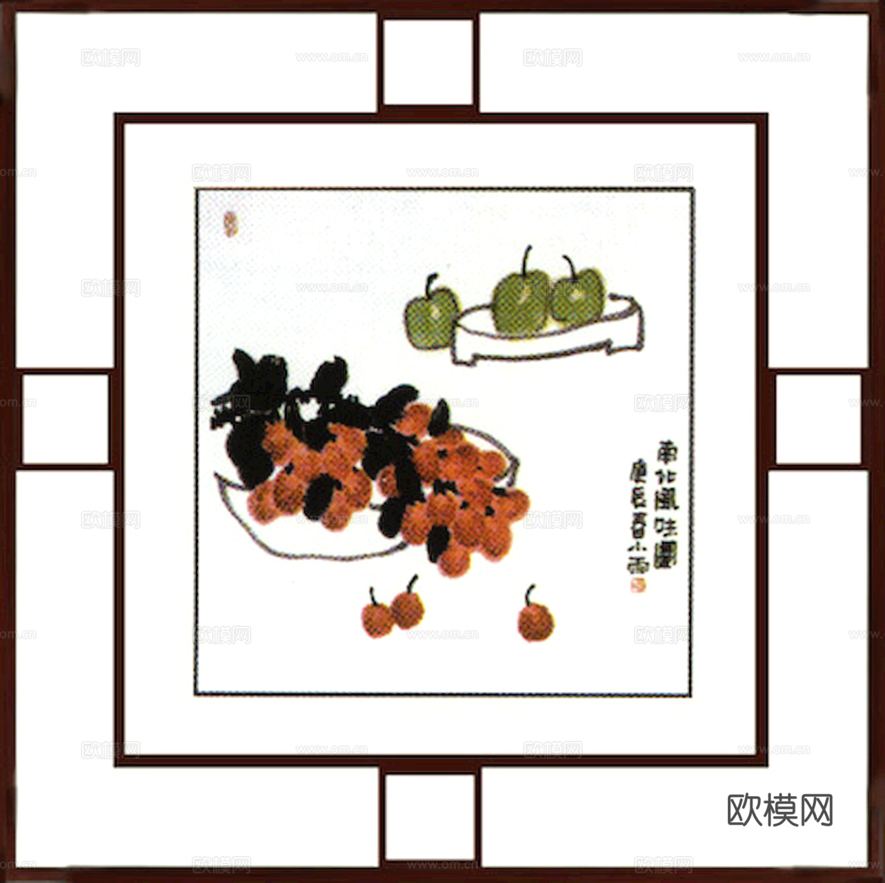 中式新中式挂画壁画水墨字画山水花鸟背景墙壁纸装饰画抽象画油画