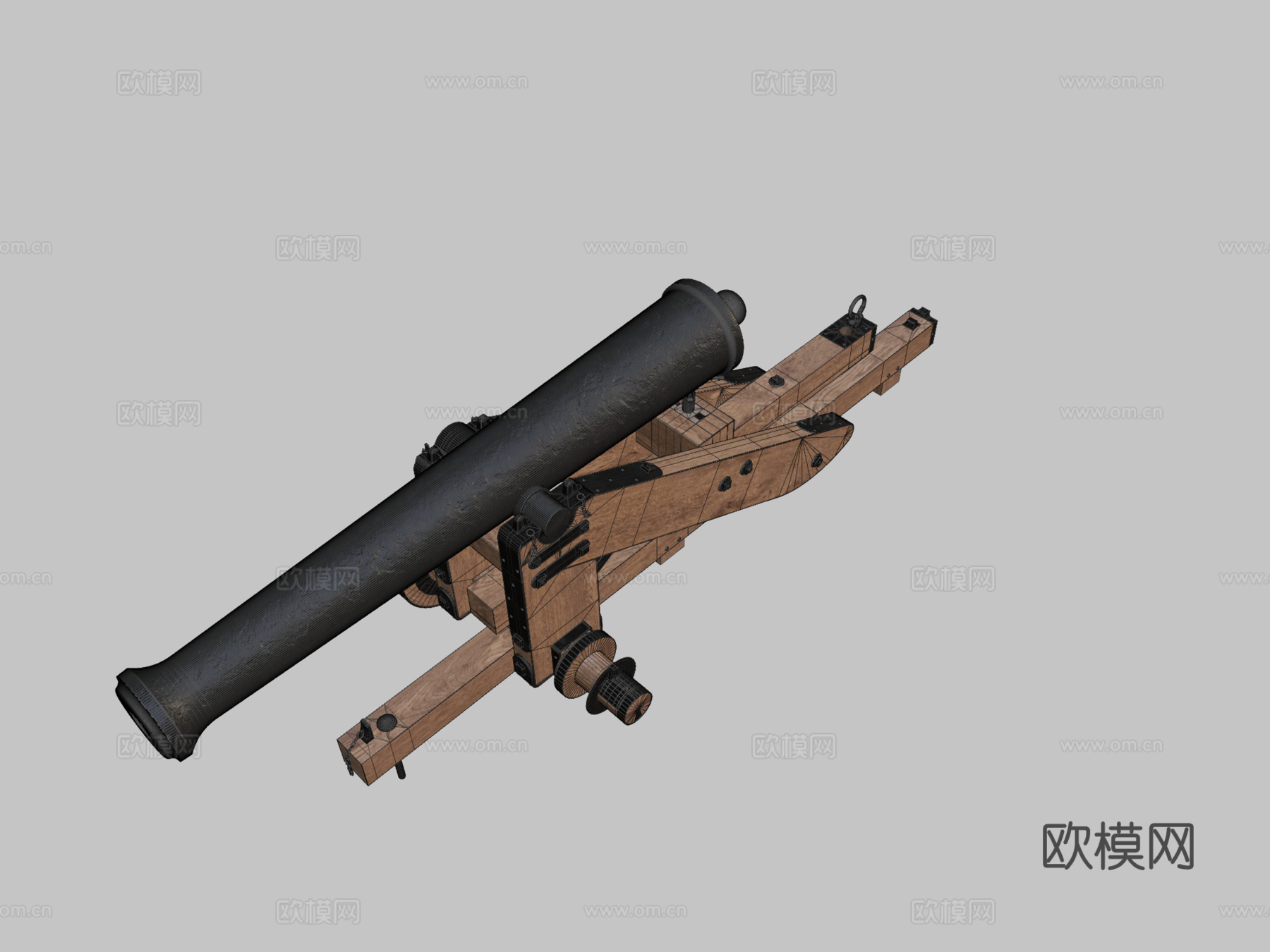 联邦要塞炮台炮3d模型下载（渲染图2）