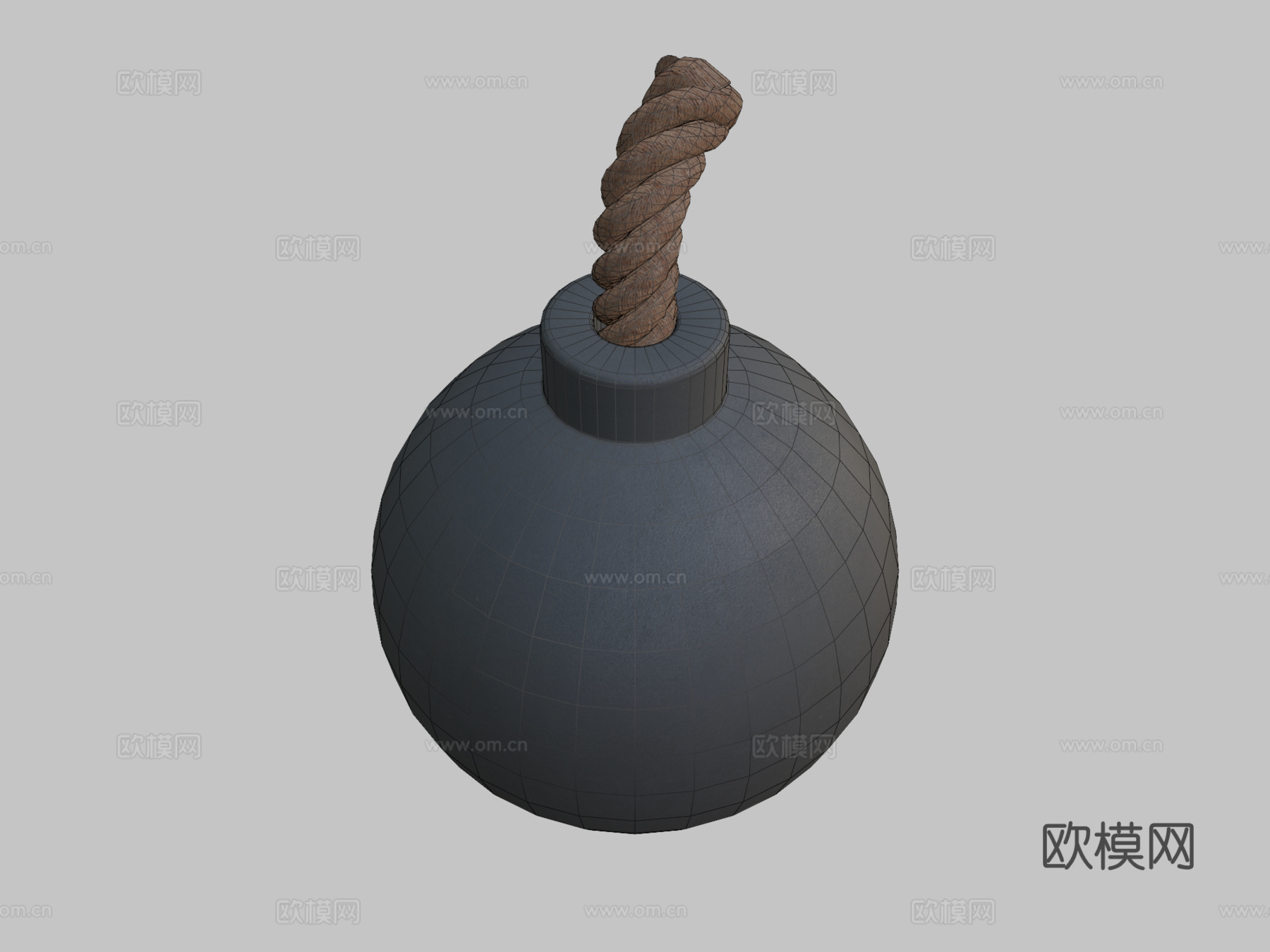 简易炸弹3d模型下载（渲染图2）