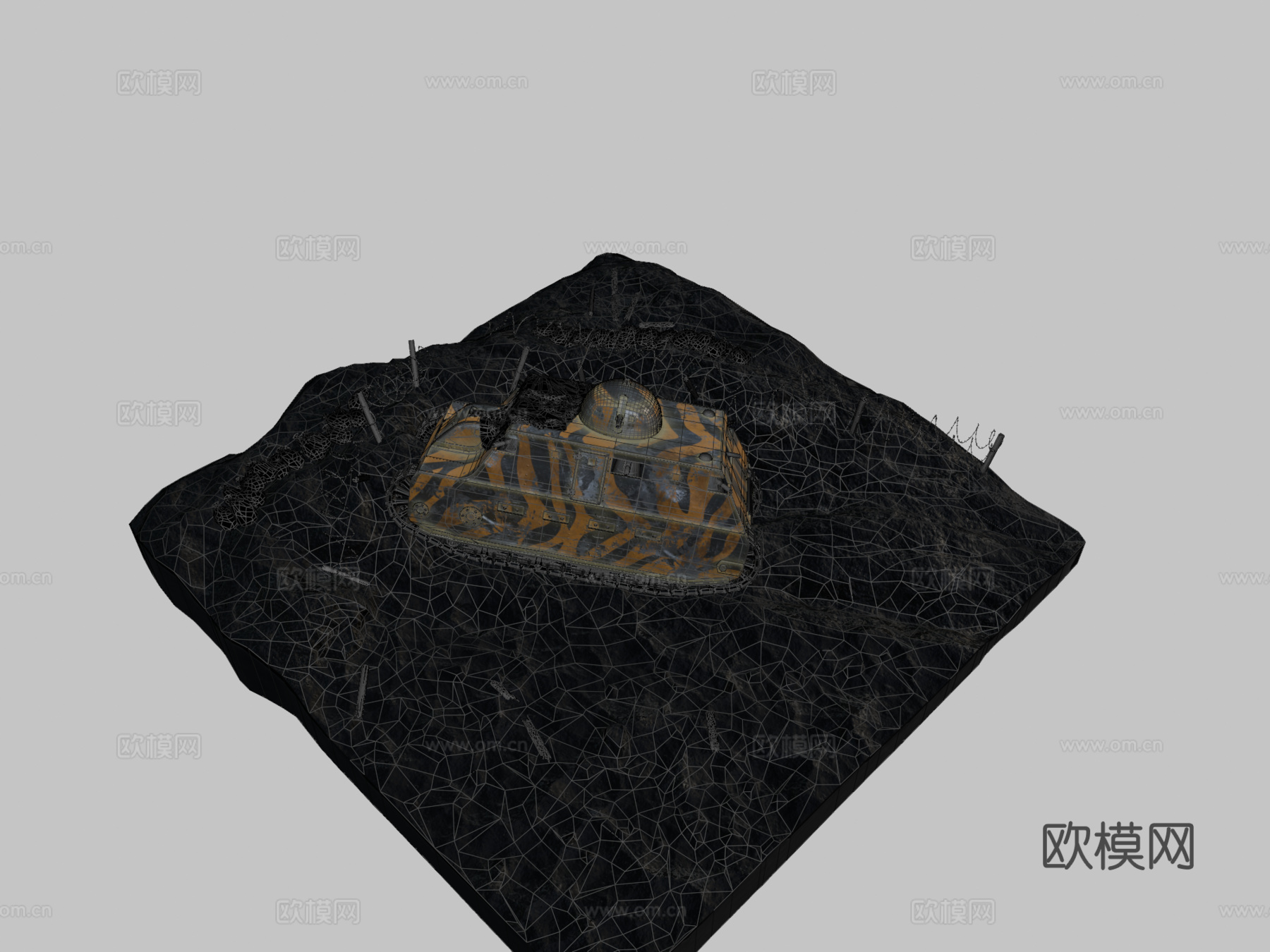 菲亚特2000利比亚平定行动1923年3d模型下载（渲染图2）