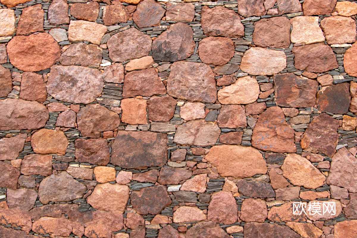 不规则多边形干垒石，自然毛石肌理130