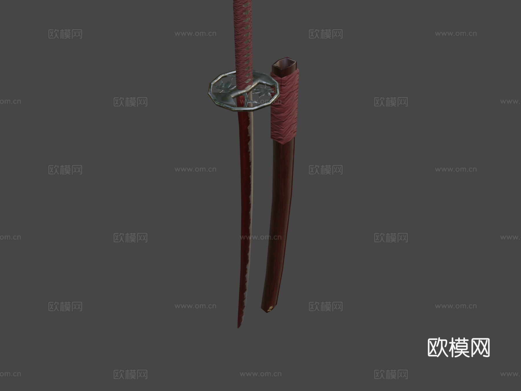 武士刀红羽3d模型下载（渲染图8）