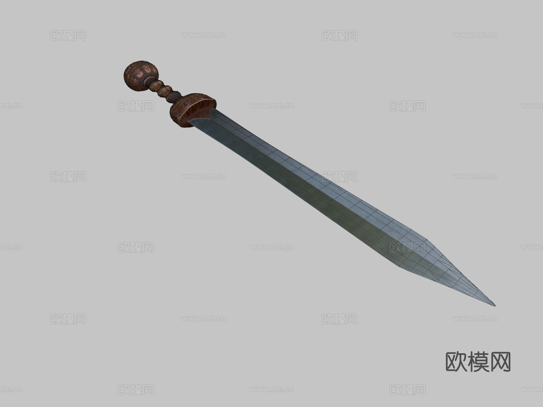 希腊风格短剑3d模型下载（渲染图2）