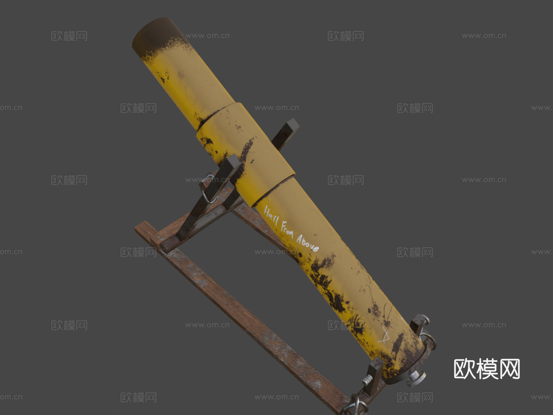 迫击炮3d模型下载（渲染图8）