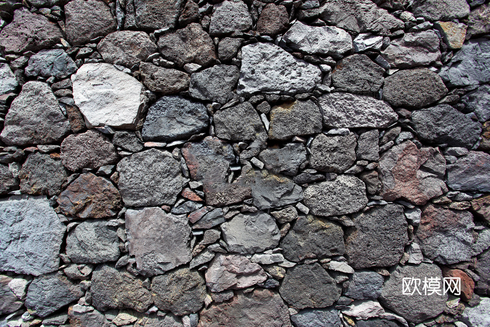 不规则多边形干垒石，自然毛石肌理28 (2)