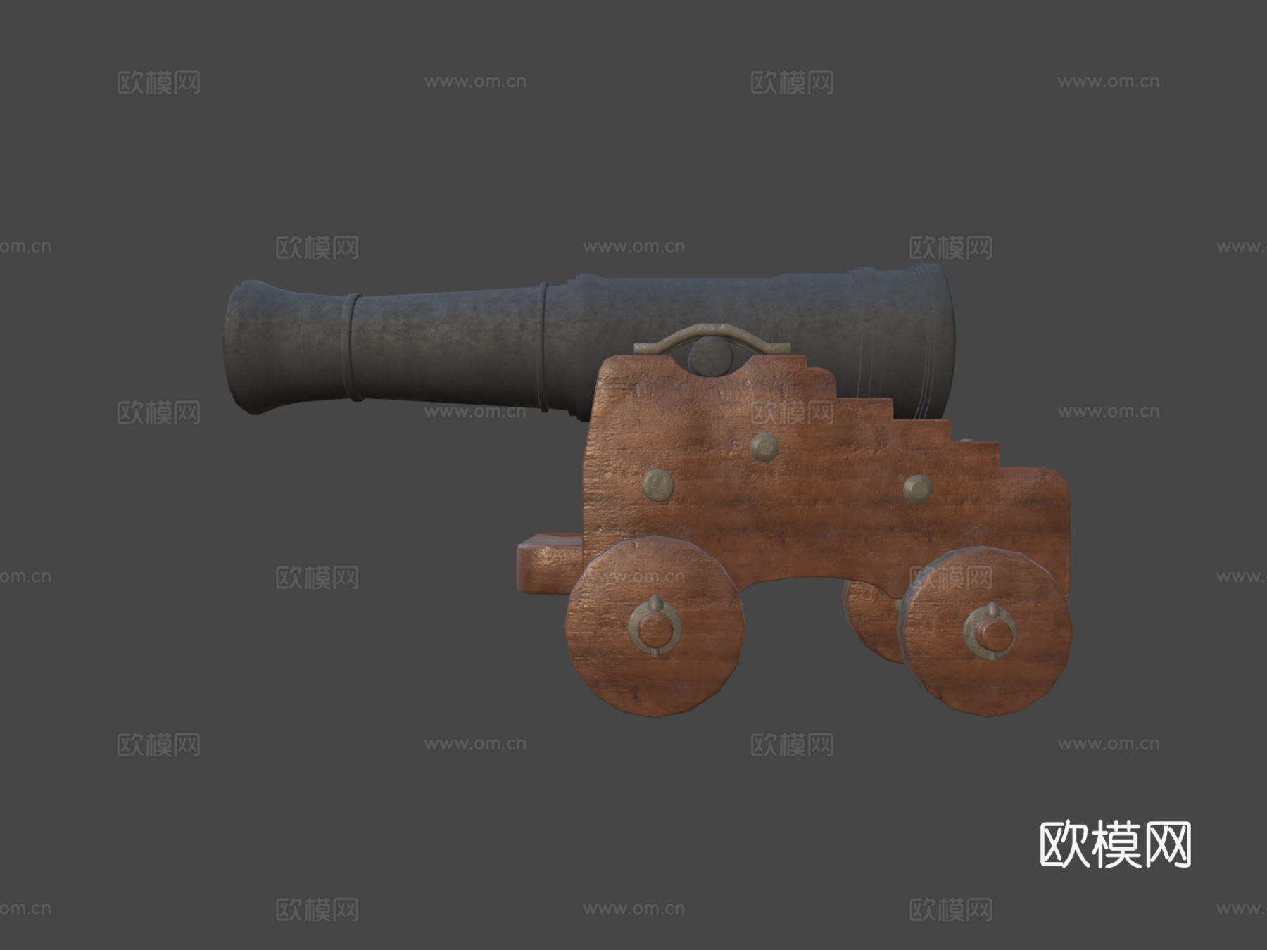 简易加农炮3d模型下载（渲染图8）