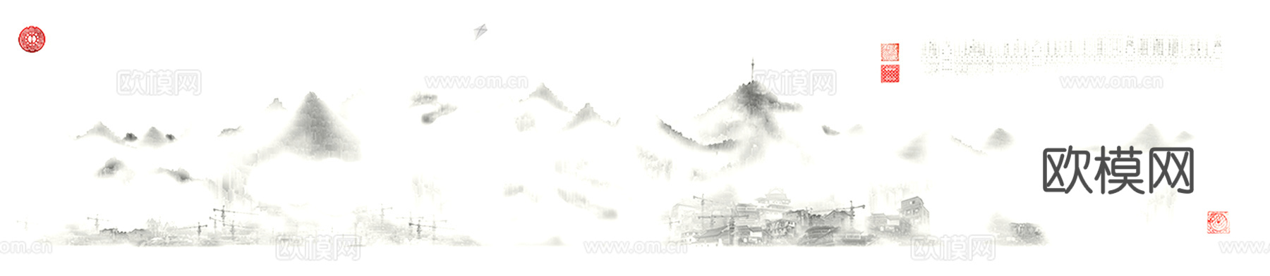 中式新中式挂画壁画水墨字画山水花鸟背景墙壁纸装饰画抽象画油画下载