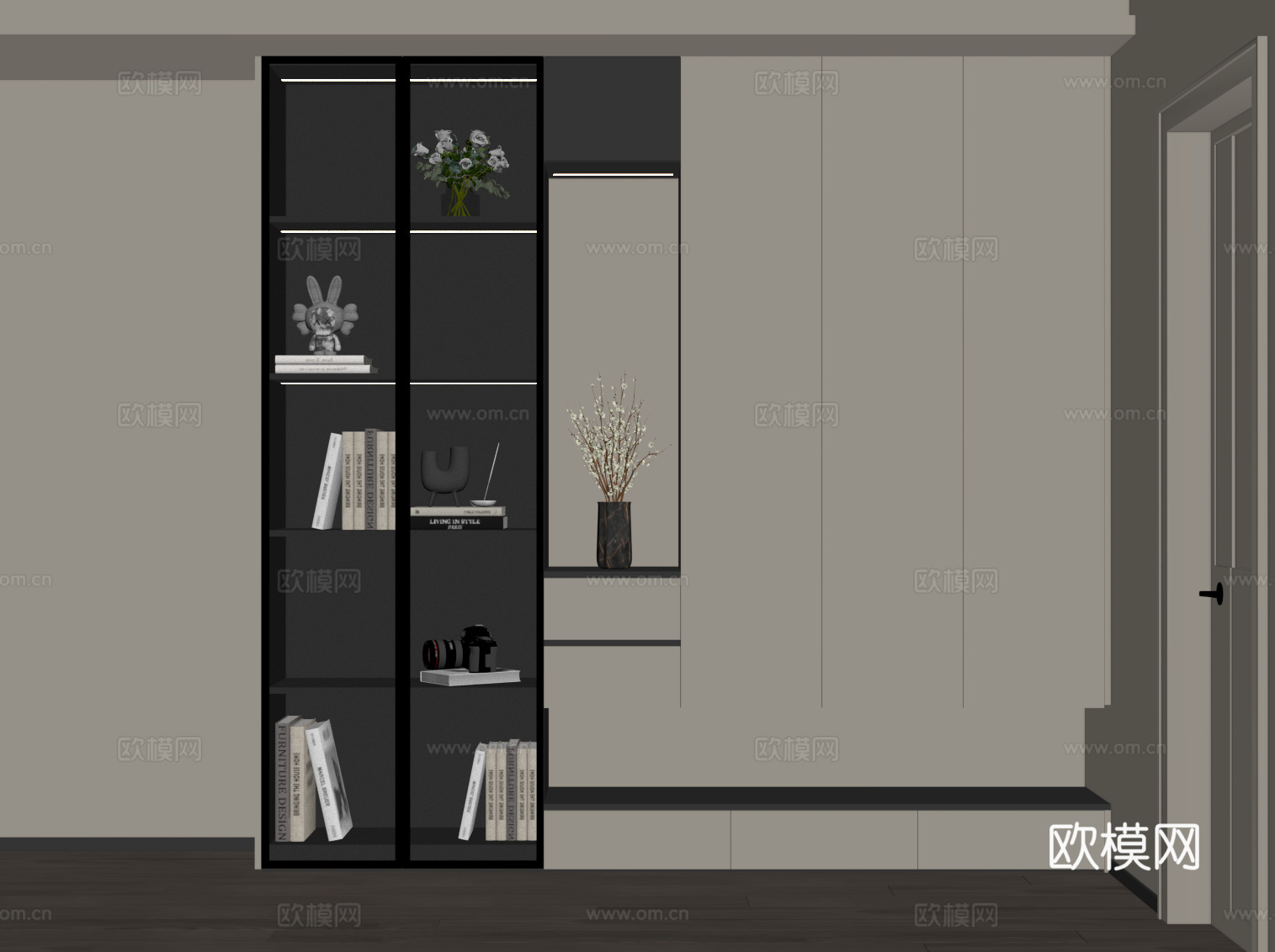 现代玄关柜 装饰柜su模型