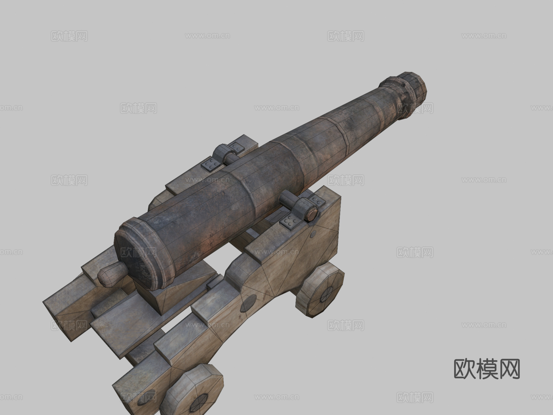 火炮3d模型下载（渲染图2）