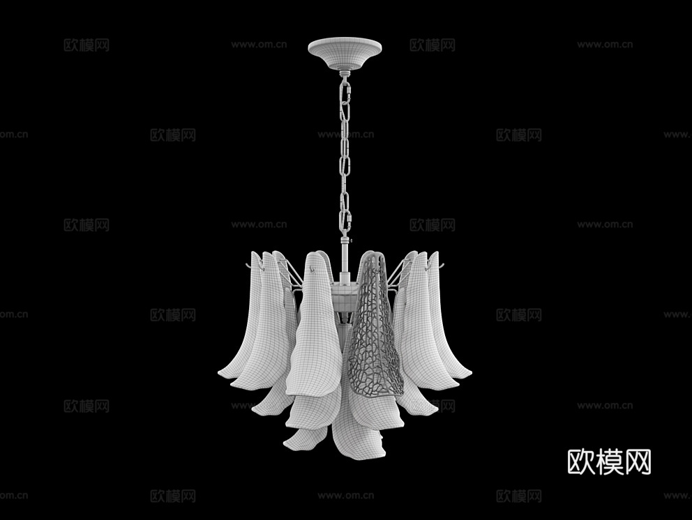 Cloyd 轻奢吊灯3d模型下载（渲染图2）
