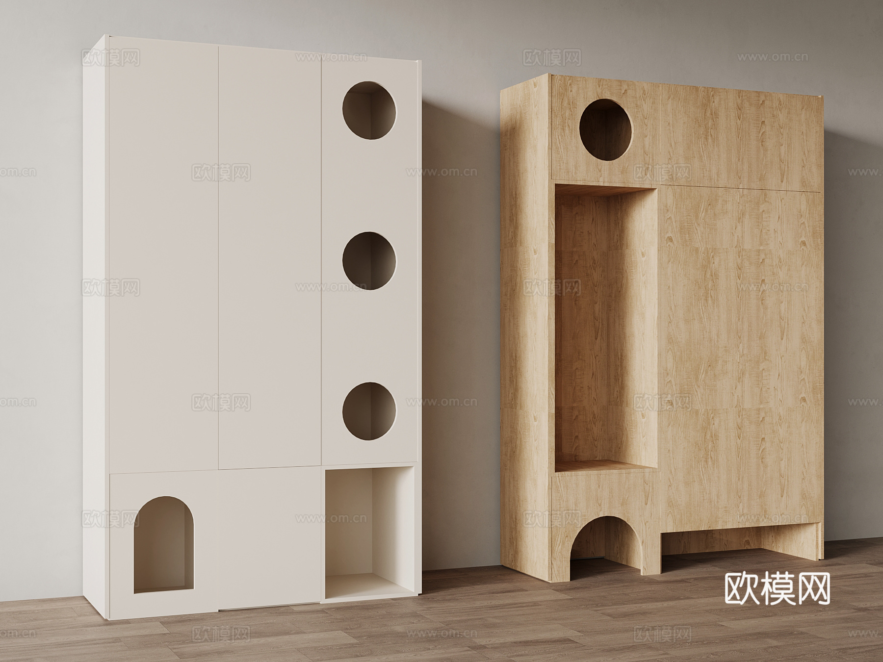 现代宠物柜 猫爬架su模型