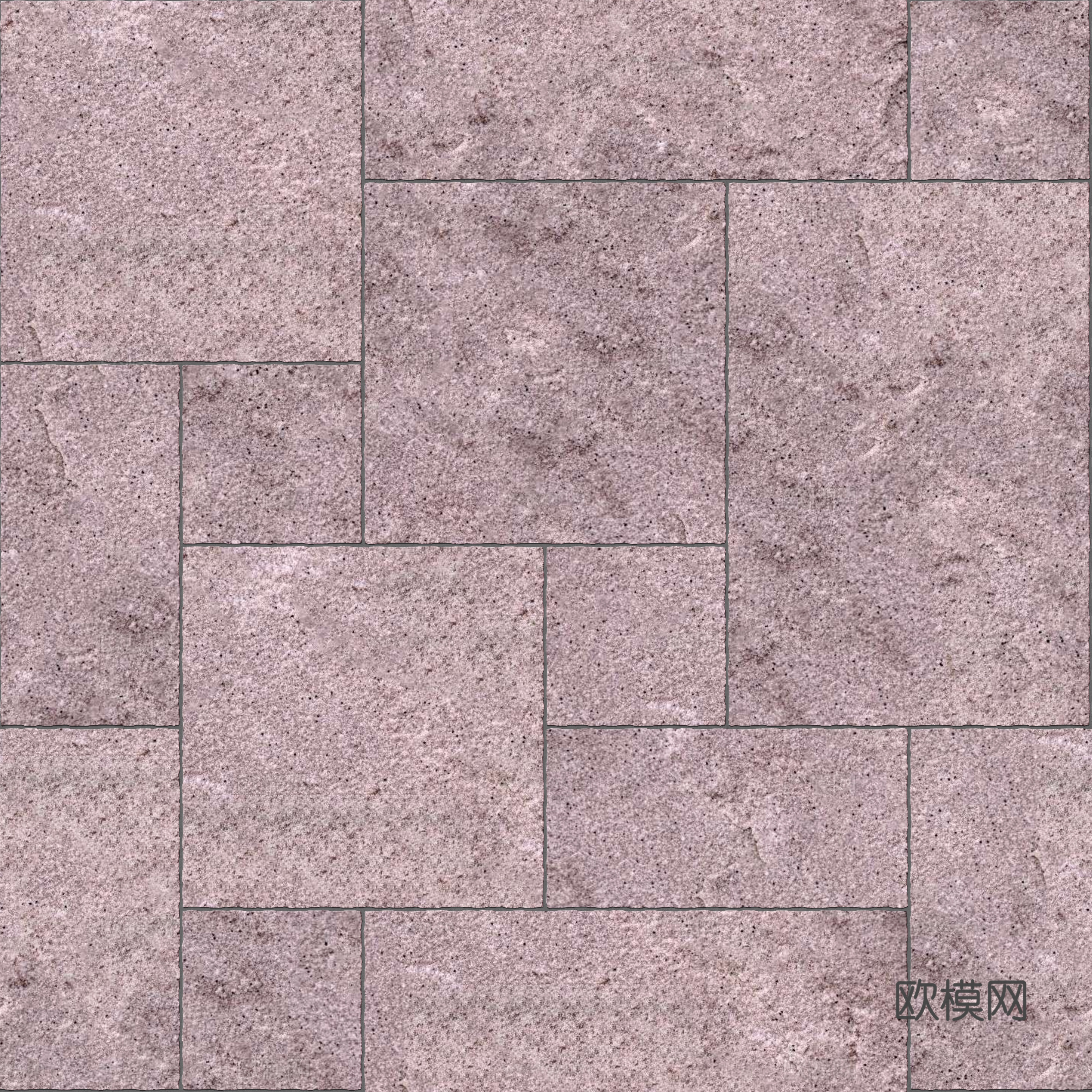 暗红色红色砂岩石板-大小错拼错缝30