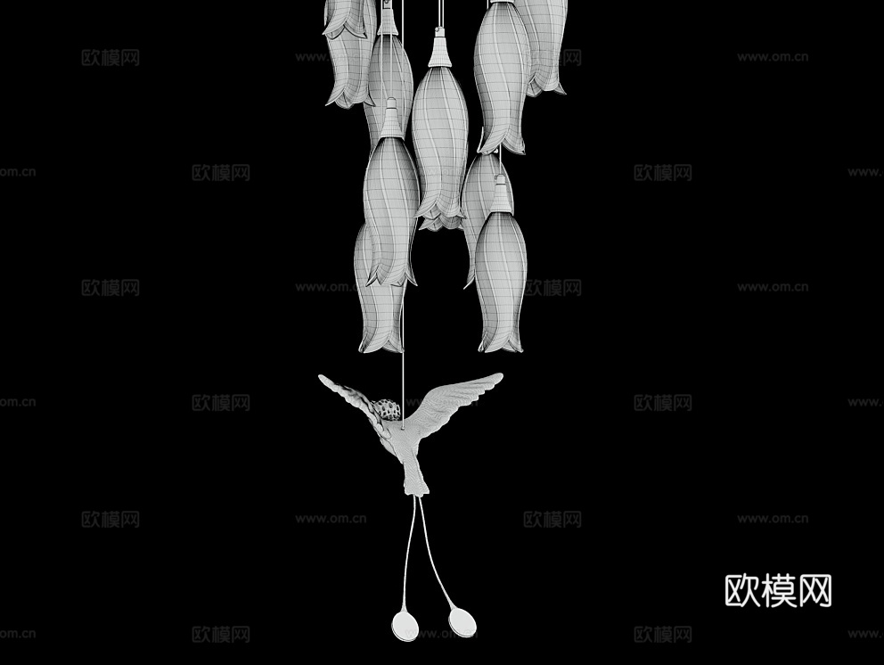 Cloyd 吸顶灯 花朵吊灯3d模型下载（渲染图4）