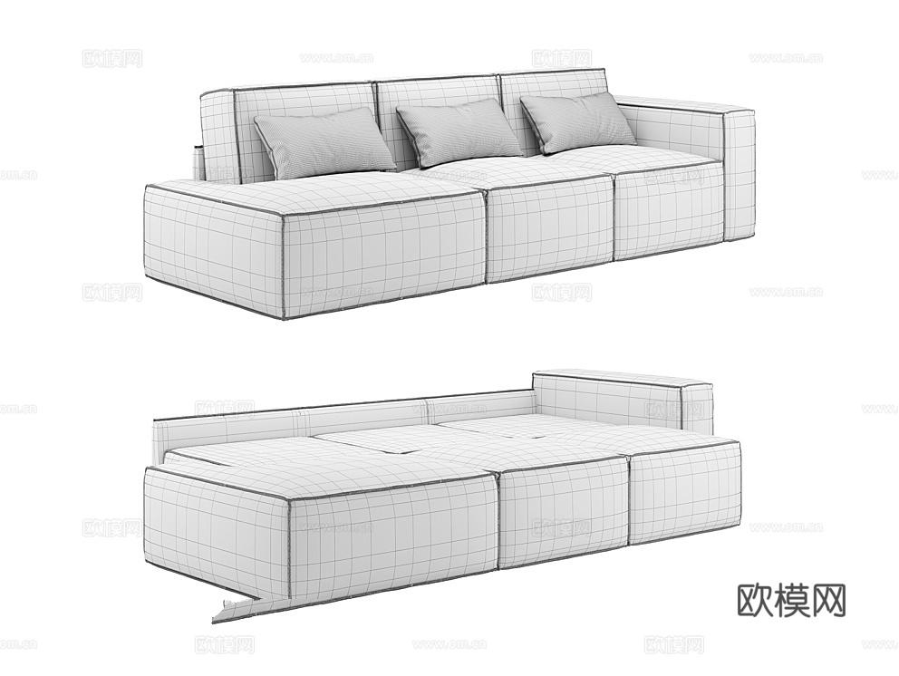 MEBELFORM 三人沙发 沙发床3d模型下载（渲染图5）